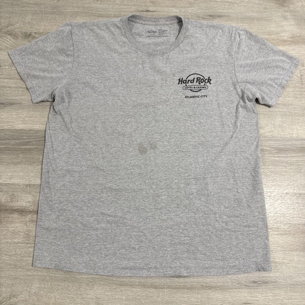 Hard Rock Shirt Men’s Large Gray Atlantic City Save The Planet Anniversary